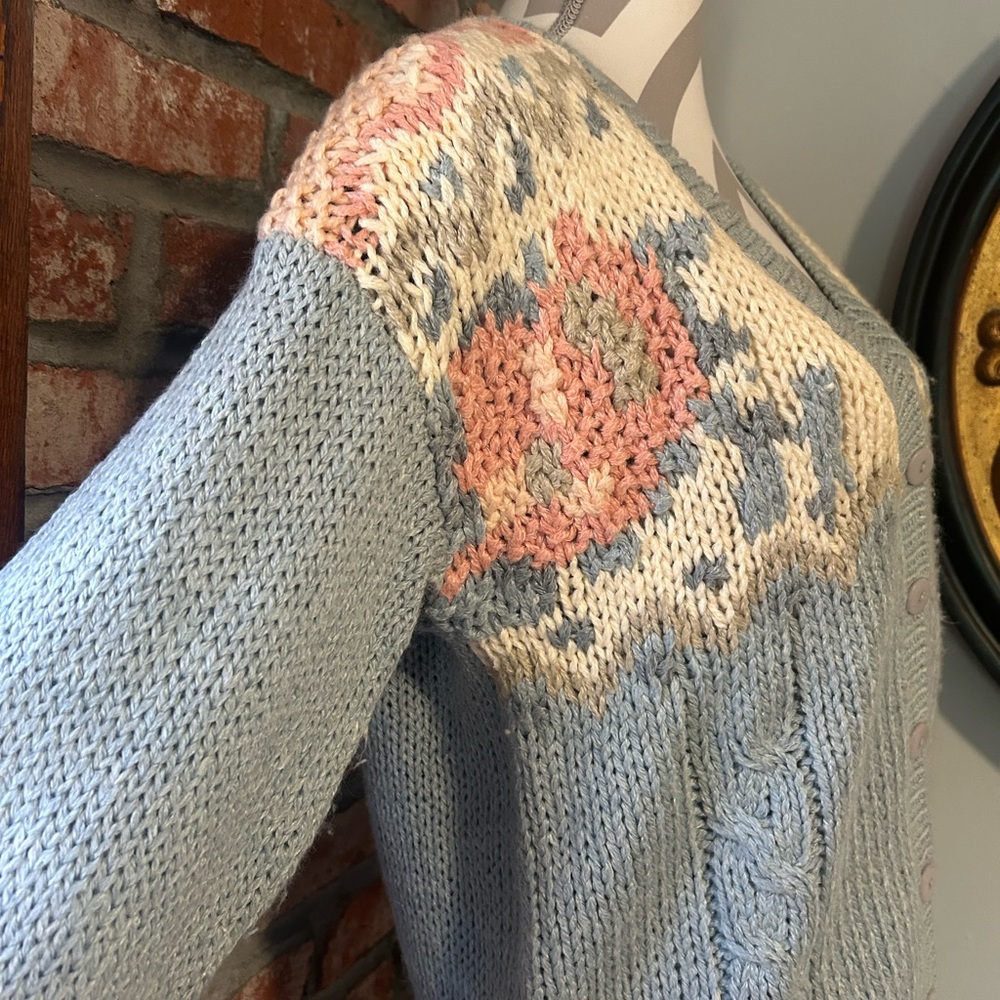 Vintage • Floral Knit Cardigan - Picture 2 of 5